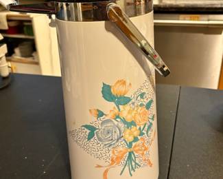 Vintage floral vacuum thermos 