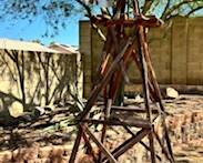 Large metal and wood windmill 