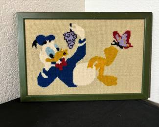 Donald Duck needlepoint art 