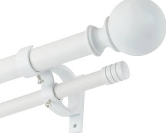 Kemmie 1in Classic Window Curtain Rod, White