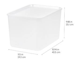 Iris USA Plastic Basket Bin with Lid, 4-Pack