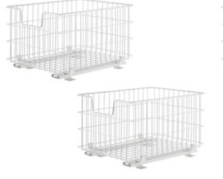Trinity Tbfc-22072 Wire Basket W/ Slides, Chrome, 2-pack