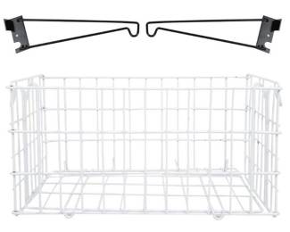 LIKJ Folding Large Capacity Wheelchair Rear Basket, White