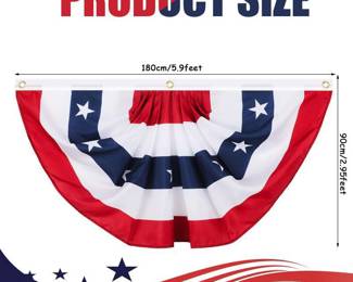 Tatuo Patriotic Decorations 4th of July Pleated Fan Flag