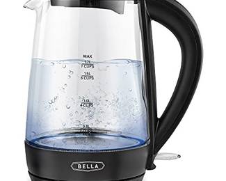Bella 1.7 Liter Glass Electric Kettle, Black