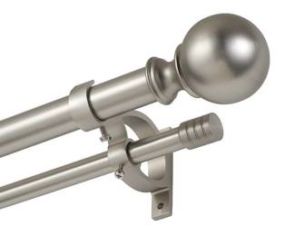 Kemmie 1in Classic Window Curtain Rod, Matted Nickel