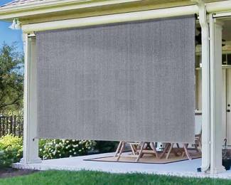 Artpuch Outdoor Roller Shade 8ft(W) x6ft(H) Fabric Blind, Gray