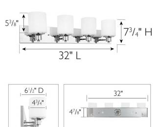 Design House Dane Vanity Light, 4 Light