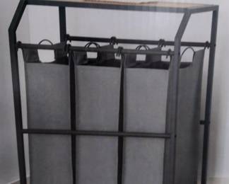 Trinity Laundry Cart With 3 Bags And Flip Top, Gray