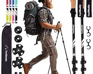 TrailBuddy Trekking Poles, Pair Of 2, Black