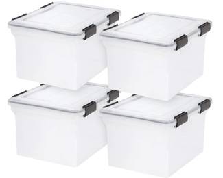 IRIS USA File Box WeatherPro File Organizer Plastic Box, (Incomplete)