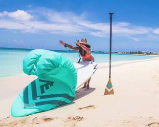 Vamo SUP Stand Up Paddleboard 4-way Stretch Uv Board Cover, Caribbean