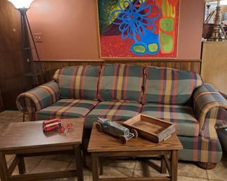 Hammary" La-Z-Boy plaid sofa