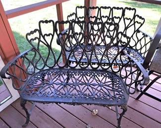 Degginger Foundry "New Orleans Scroll" settees 