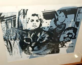 Framed 1967 M. Perkins "Dear Kitty" 1/52 print