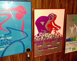 Framed 1980's Colorado biking posters