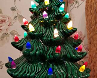 Vintage 2 pcs. 12" ceramic Christmas tree