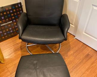IKEA Swivel Chair with Ottoman