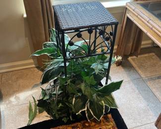 wicker plant stand
