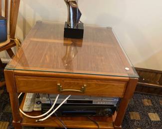 1950s mid century modern heritage henredon walnut side table