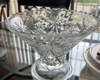 crystal footed compote