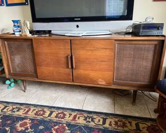 mid century modern walnut credenza