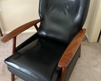 mid century modern leather recliner