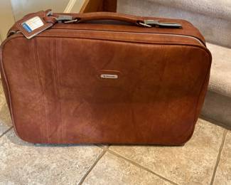 Vintage Samsonite brown leather luggage