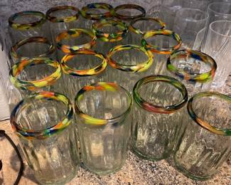 confetti rim tumbler set of 16