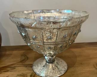 afloral mercury glass compote bowl silver