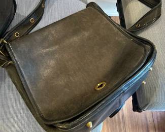 Coach Stewardess Bag Brownish Black Leather