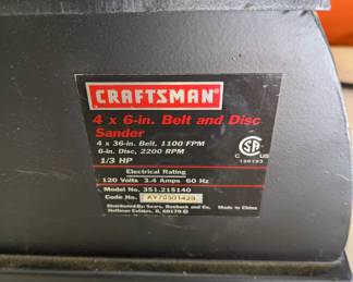 Craftsman belt and disk sander