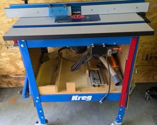 Kreg miter saw bench, with miter and accessories
