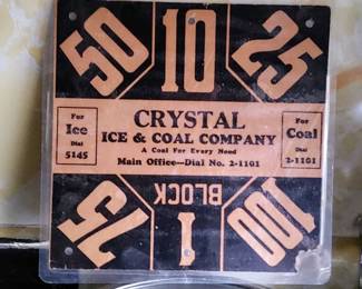 Vintage cardboard ice sign that has been laminated