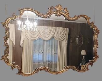 Large Rococo French wood mirror