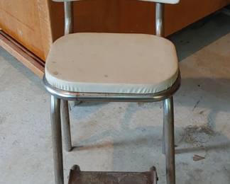 Antique Cosco Tall Metal Sitting Step Stool, Universal, Retro Vinyl Kitchen Chair, Child Momma's Helper
75.00