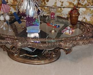 Hollywood Regency mirrored coffee table