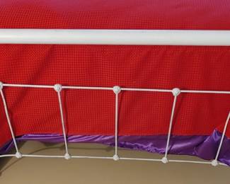 Vintage white cast iron DOUBLE OR FULL BED. Pillow top mattress