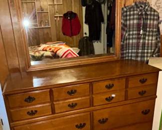 Pine dresser and mirror