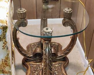 Hollywood regency matching end tables