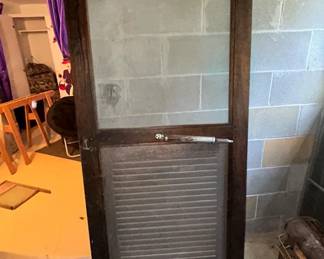 Tall vintage antique screen door