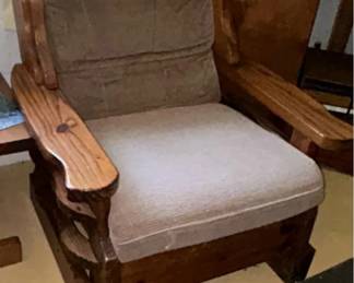 Knotty Pine vintage platform rocker