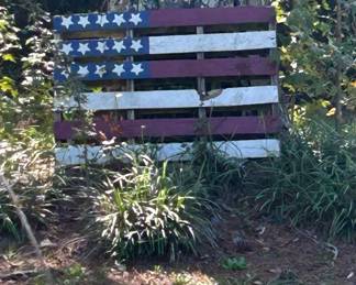 Handmade American wooden flag