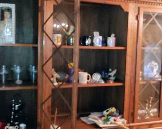 Beautiful wall unit with shelving and glass doors