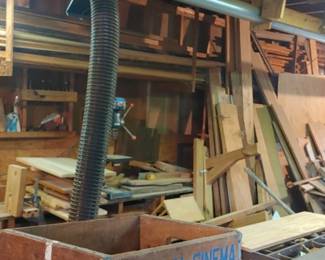 Tons of wood and woodworking equipment