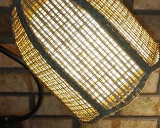 Matching desk lamp to the floor lamp rattan and wood mid-century modern