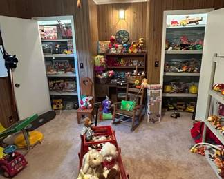 First bedroom on the left is filled with toys