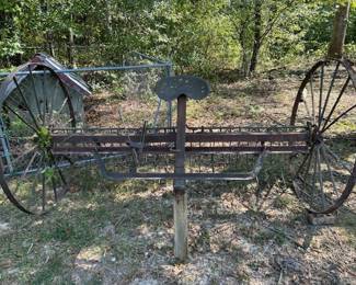 Antique  horse drawn hay rake