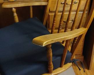 Beautiful handmade Rolling Oak office arm chairs 
