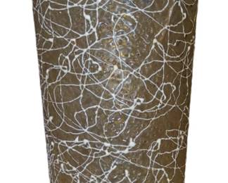 Vintage MCM Gold Rubber Spaghetti String GlassTumbler